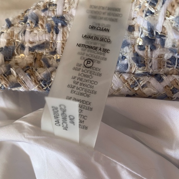 NWT Calvin Klein Women’s Tweed Knee Length Skirt Size 12 Cream Gray Beige $89 - Picture 4 of 6